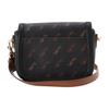 Coach 21 Horse And Carriage Print Flap Leather Saddle Bag Women Shoulder Bag Brown Black C4059-IMBLK