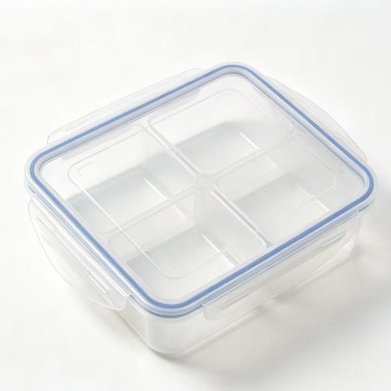Reusable Plastic Food Storage Containers With Airtight Lids Compartments For Meal Prep Office Lunch Picnic Kitchen Food Storage