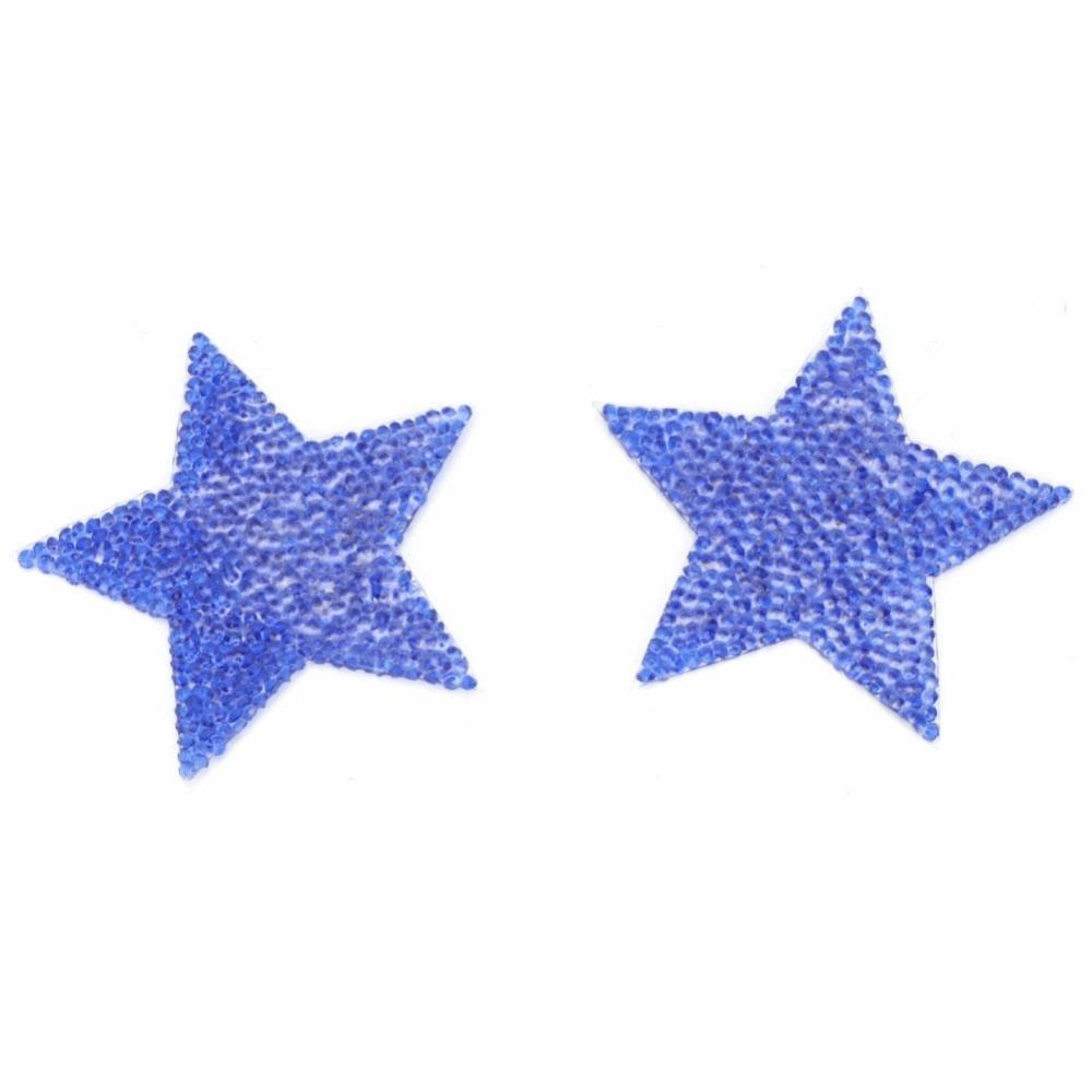 10 pezzi 8 cm Stella di Strass Applicazione Stella a Cinque Punte Patch Stella Applicazione Riparazione Abbigliamento
