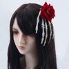 Skeleton Ghost Claw Hair Clip Flower Halloween Headwear Skeleton Hand Rose Hairpin  Children