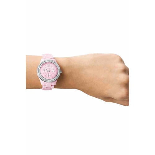 Fossil Women's StellaQuartz Bioplastic Castor Oil Multifunction Watch, Pink (Model: ES5153), Pink, Regular