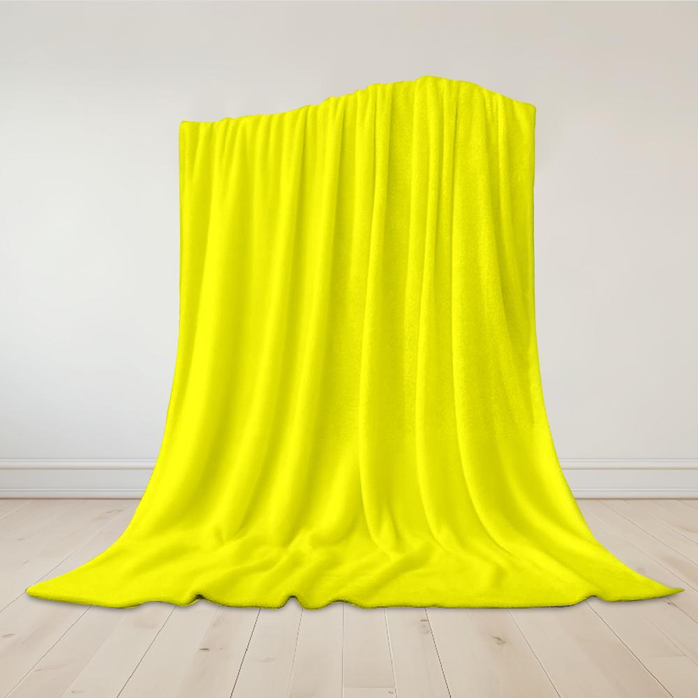 Fluoreszierend Gelbe Flanelldecke Warm Weich Halloween Weihnachten Sofa Warm Gemütlich Dekoratives Dekor Geschenk Für Alle Jahreszeiten