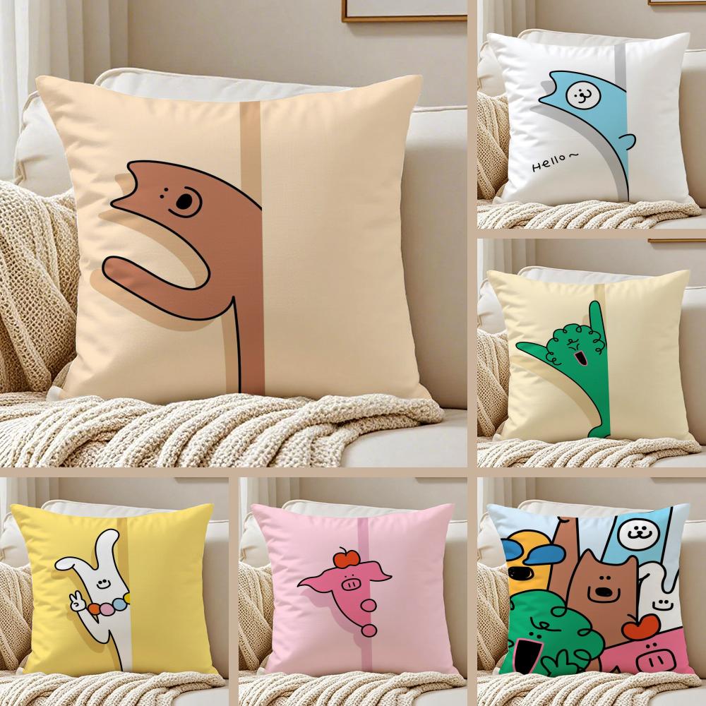 Peek Boo Animals Cushion Cover Pillowcase Antidustmite Living Room Sofa Decor Cushion Room