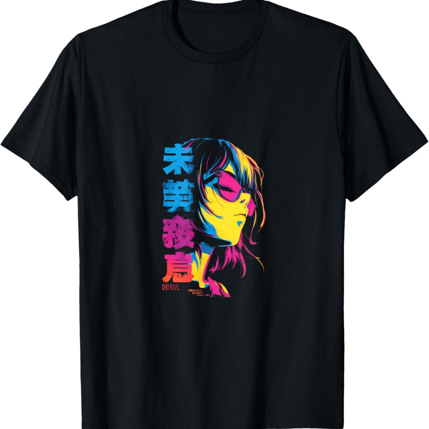 Cyberpunk Anime Girl XIV T-Shirt S чёрный