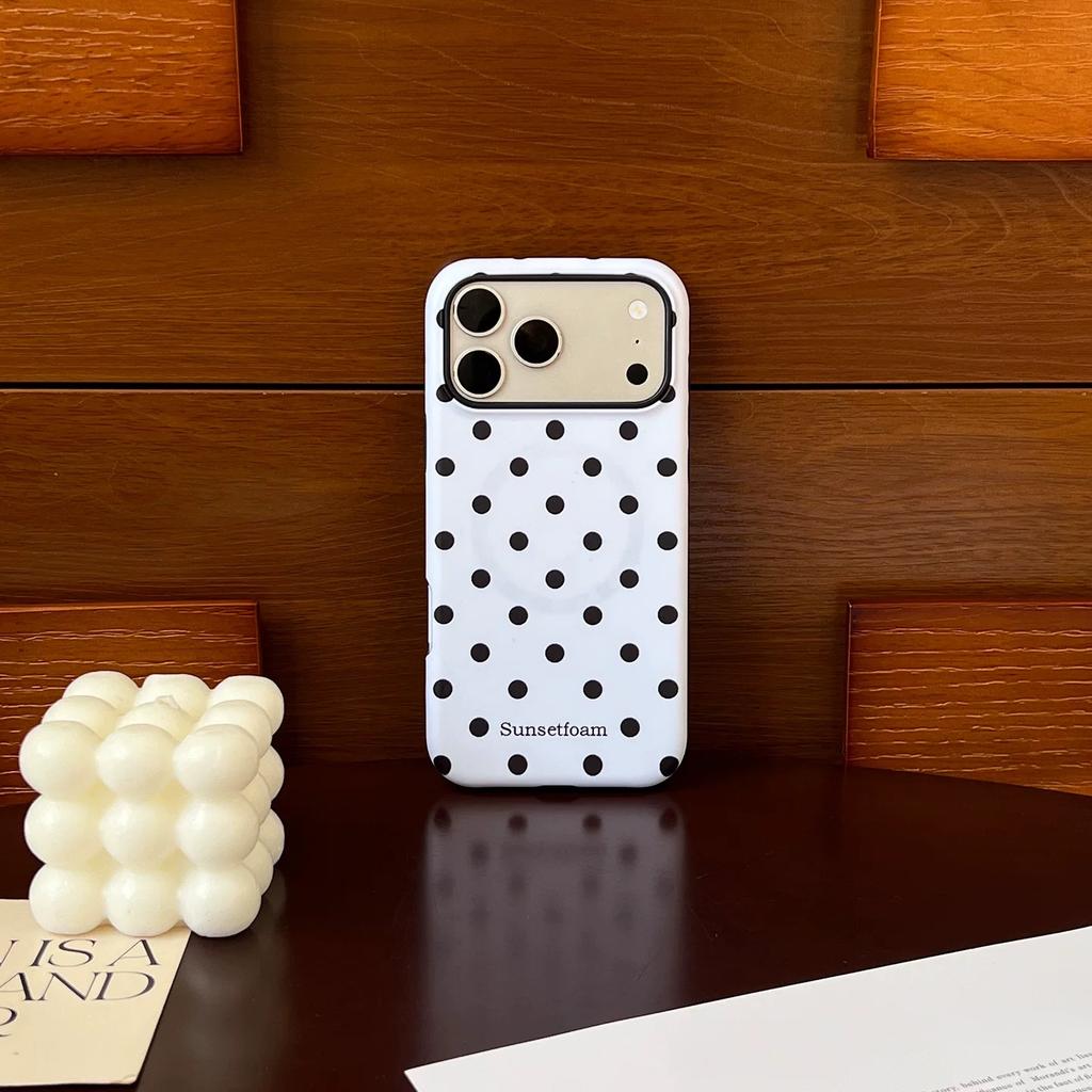 Trendy Polka Dot Phone Case For Samsung Galaxy A56 A36 A26 S26 S25 S24 S23 S20FE Ultra Plus 4G 5G Luxury Double-layer Back Cover