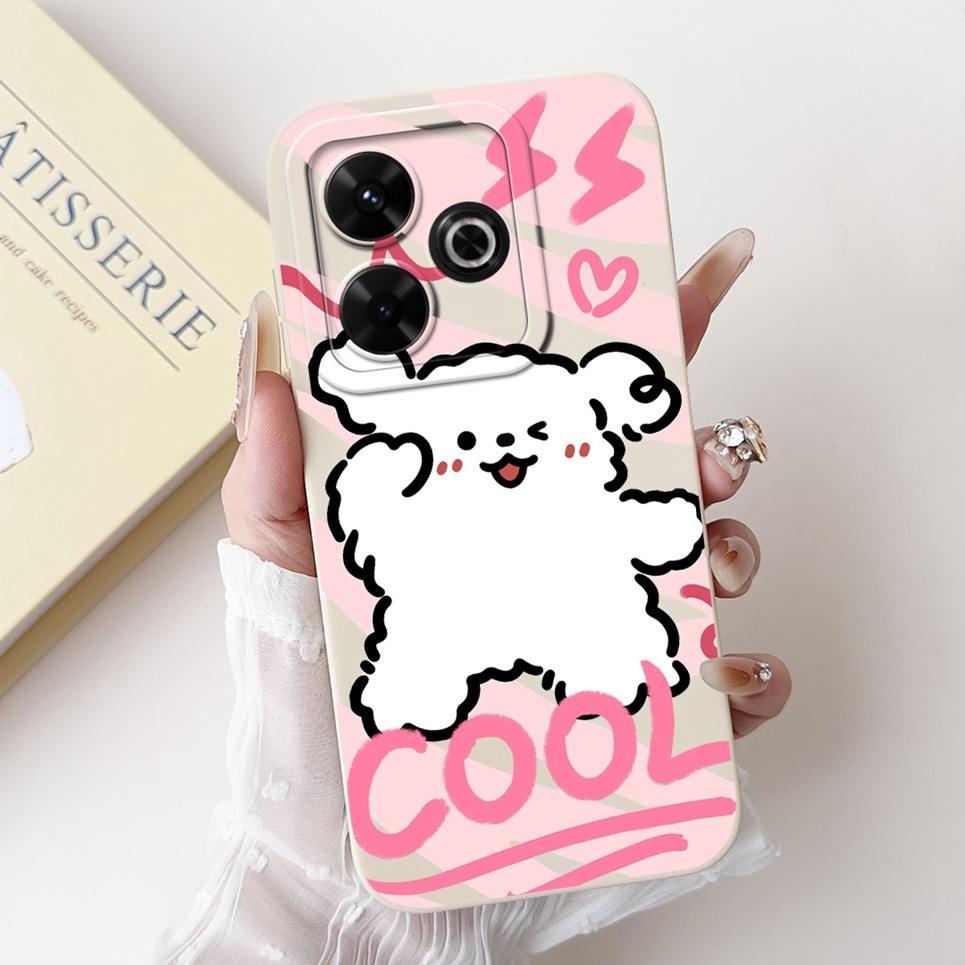 For Xiaomi Redmi 13 4G 5G Back Cover On Redmi13 5G Coque Funda Flower Butterfly Women Fashion Phone Case Liquid Silicone Shell
