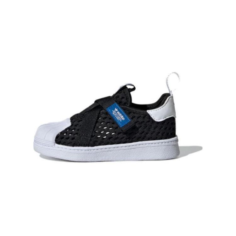 adidas Originals SST 360 3.0 Comfortable Shock Absorbing Durable Low Top Walking Shoes Baby Shoes Black White IE8199