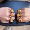 Adjustable Sandalwood Ring Cute Wood Beaded Rings Fashion Funny Ring  Gifts