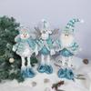 Retractable Blue Santa Claus, Snowman & Elk Christmas Ornaments