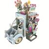 Charming 3D Pop-Up Birthday Card - Laser-Cut Paper Craft with Vintage Blue Car Design, Pink & Red Flowers, Ideal for Friends & Family