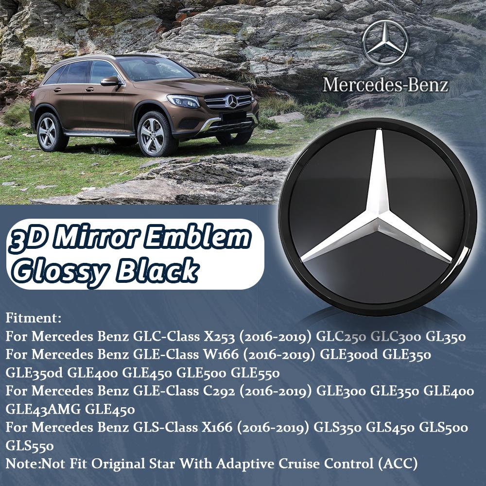 Car Grille Emblem 3D Badge Front Grill Logo For Mercedes Benz GLC X253 GLE W166 C292 GLS X166 16-19 Matte Black OE Style Emblems