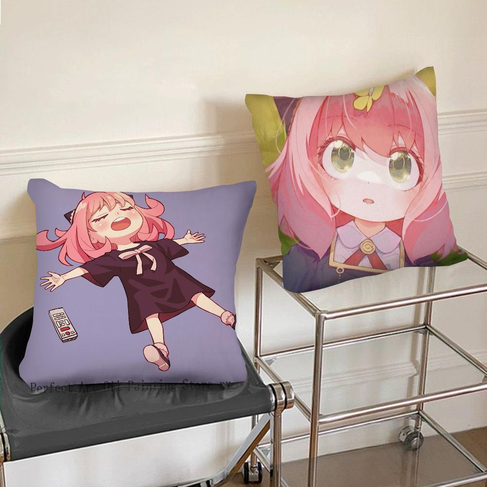 Spy X F-Family A-Anya Pillow Case Square Pillow Bedroom Sofa Leisure Comfort Cushion Car Living Room Home Decoration