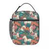 Fresh Flower Wild Horse Pattern Insulated Lunch Bag for Women Office Cooler Thermal Food Box Tote Portable Lunch Boxes Container