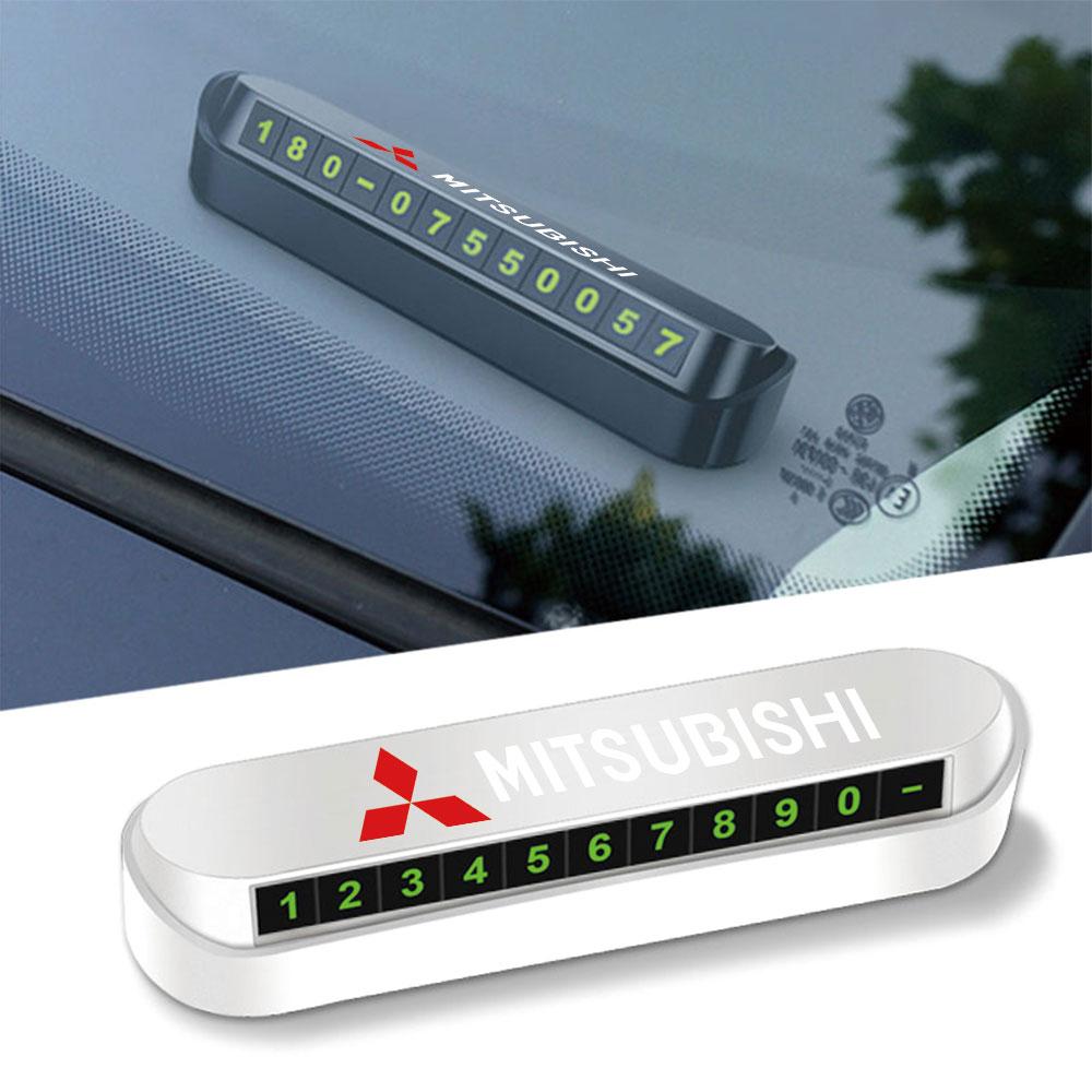 Bil Multifunktionell Tillfällig Parkeringsskylt Telefonnummerplatta Tillbehör För Mitsubishi 9 Ralliart X EX L200 Colt Outlander Pajero