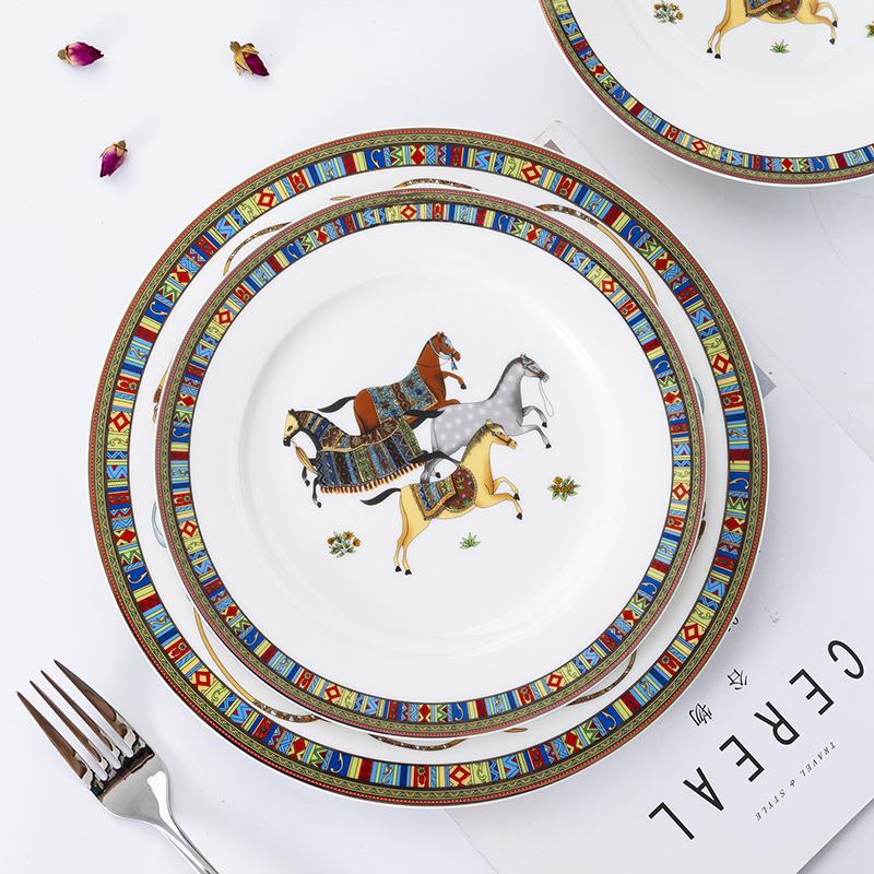 Piatto Cavallo Stile Mongolo Piatti Cena Cavallo in Ceramica Senza Scatola