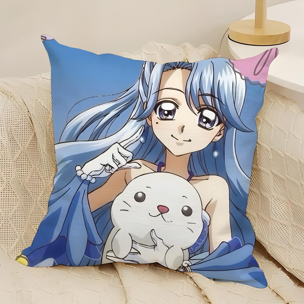 Comic Anime M-Mermaid Melody Pichi Pichi Pitch 5 Pillow Case Natural Linen Double-Sided Printing Sofa Home Decor Cushion Cover