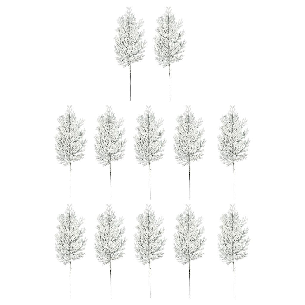 12pack/lot Pine Branches Festive Decor And ABS Winter Branches Christmas Cedar Pine DIY Christmas Tree Branches