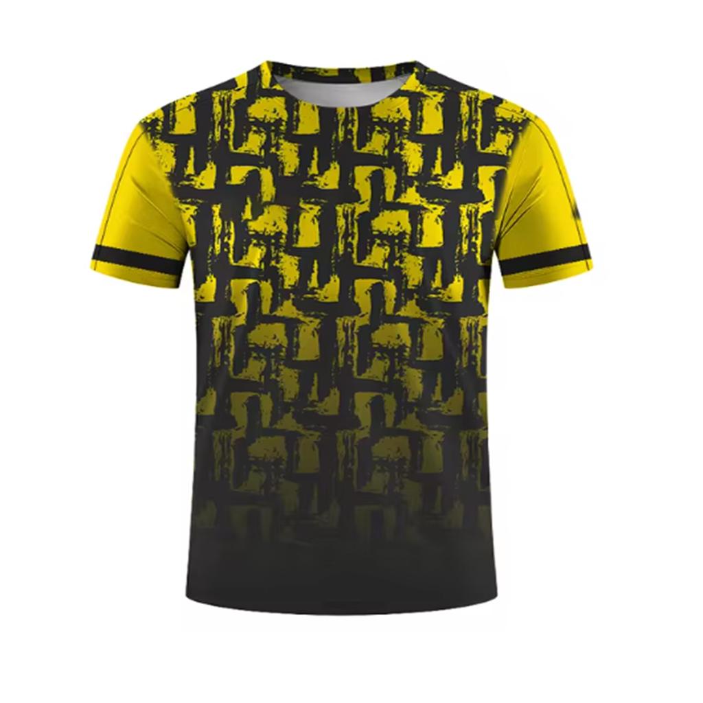 Men's 3D printed striped print breathable casual comfortable loose men's clothing sports T-shirt