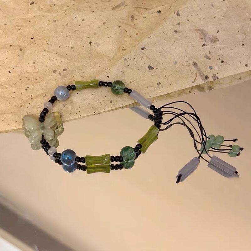 New Chinese Style Butterfly Braided Rope Pull Bracelet Women's Niche Design Retro Adjustment Bracelet Accessories New