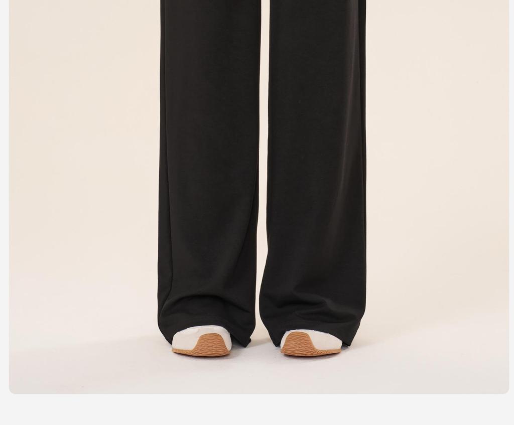Petite Black Wide-Leg Maternity Pants - Non-Constricting for Spring & Autumn 2025