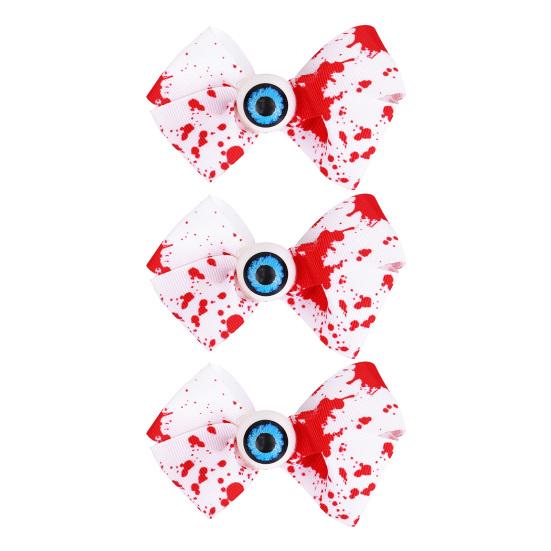 Halloween Blood Bow Clips for Women Girls Horror Eyeball Bowknot Hairpin for Halloween Theme Party Hair Accessories