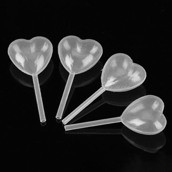 50Pcs 4ml Jam Straw Heart Shape Disposable Plastic Evenly Permeate Flavor Dropper Kitchen Tool