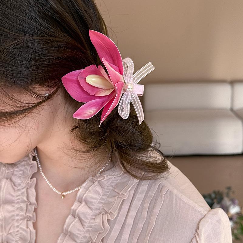 

New Flower Hair Claws For Women Fashion Light Luxury Side Clips French Elegant Temperament Head Accessories