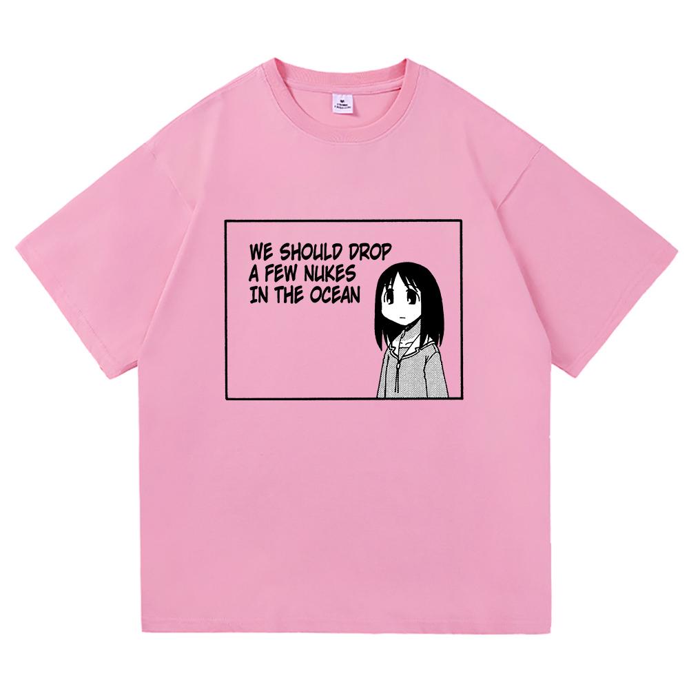 Azumanga Daioh T-shirt Fashion Men and Women Harajuku Cute Anime Girl Quotation T-shirt Neutral Retro Aesthetics Daily T-shirt