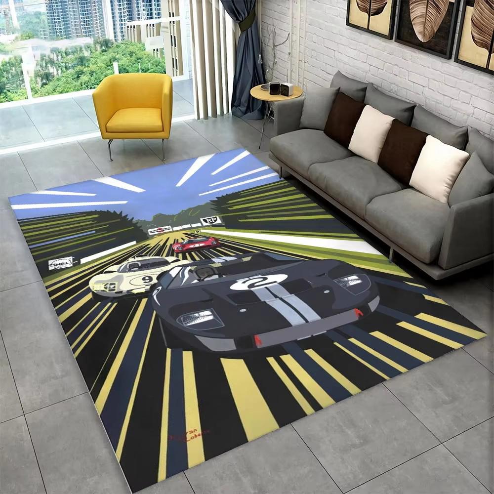 Racing Sports Car Area Rug Large,Carpet Rug for Home Living Room Bedroom Sofa Doormat Decor,Kid Paly Kitchen Non-slip Floor Mat