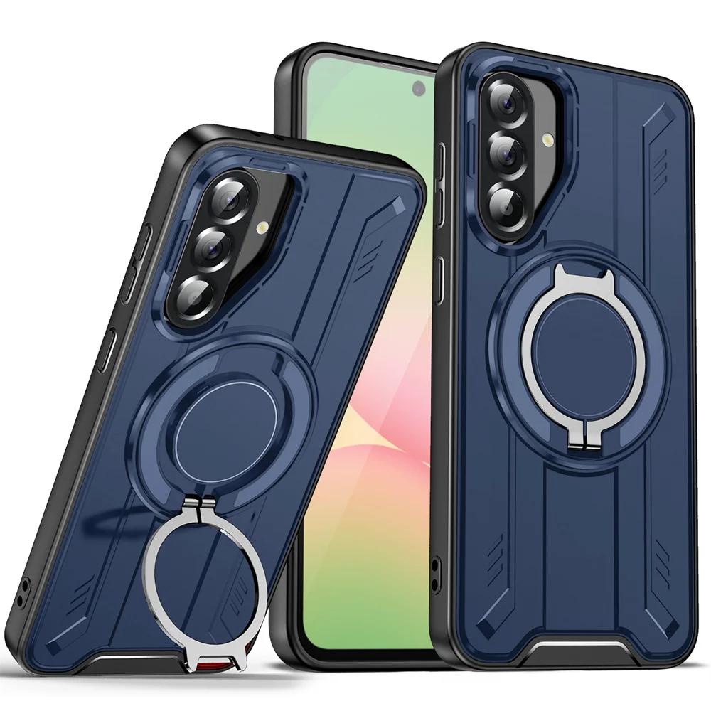 

Case For Samsung Galaxy S25 Edge S25 Ultra Plus S24 S23 FE S22 S21 A56 A55 A36 A35 A26 A16 A15 A14 A06 360° Magnetic Kickstand Galaxy S25 синій