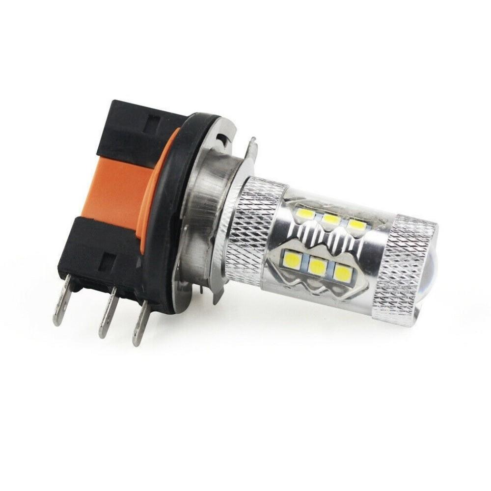 2Pcs 80W Car Headlight Lamps White Color H15 LED Bulbs LED Headlight Bulbs Vehicle Headlamps