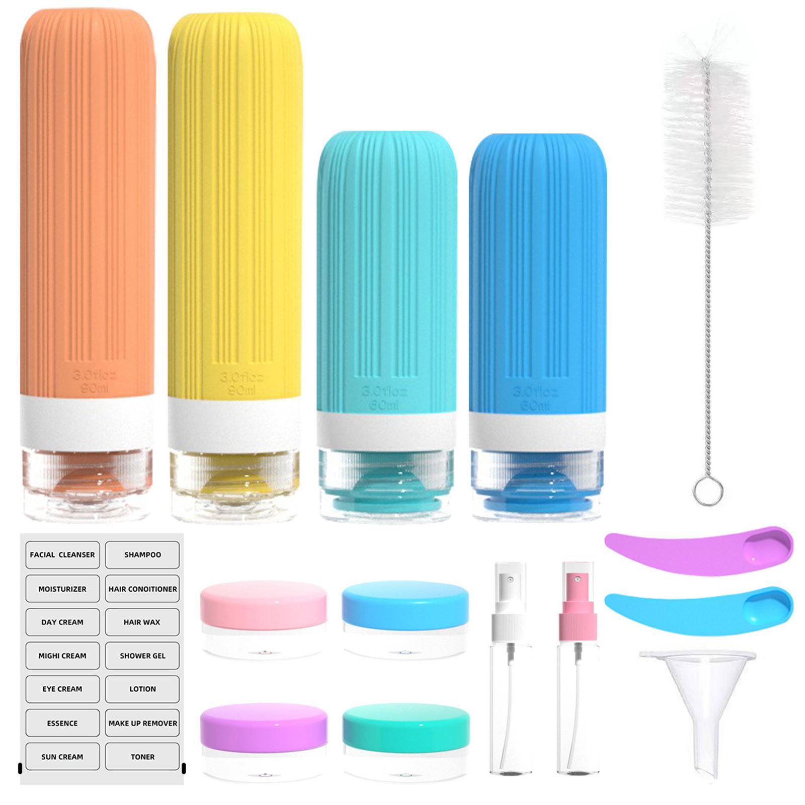 

16 Pack Travel Bottles For Toiletries, Large 6oz Silicone Travel Containers Jar For Toiletries, Leak Proof Refillable Liquid Shampoo One Size
