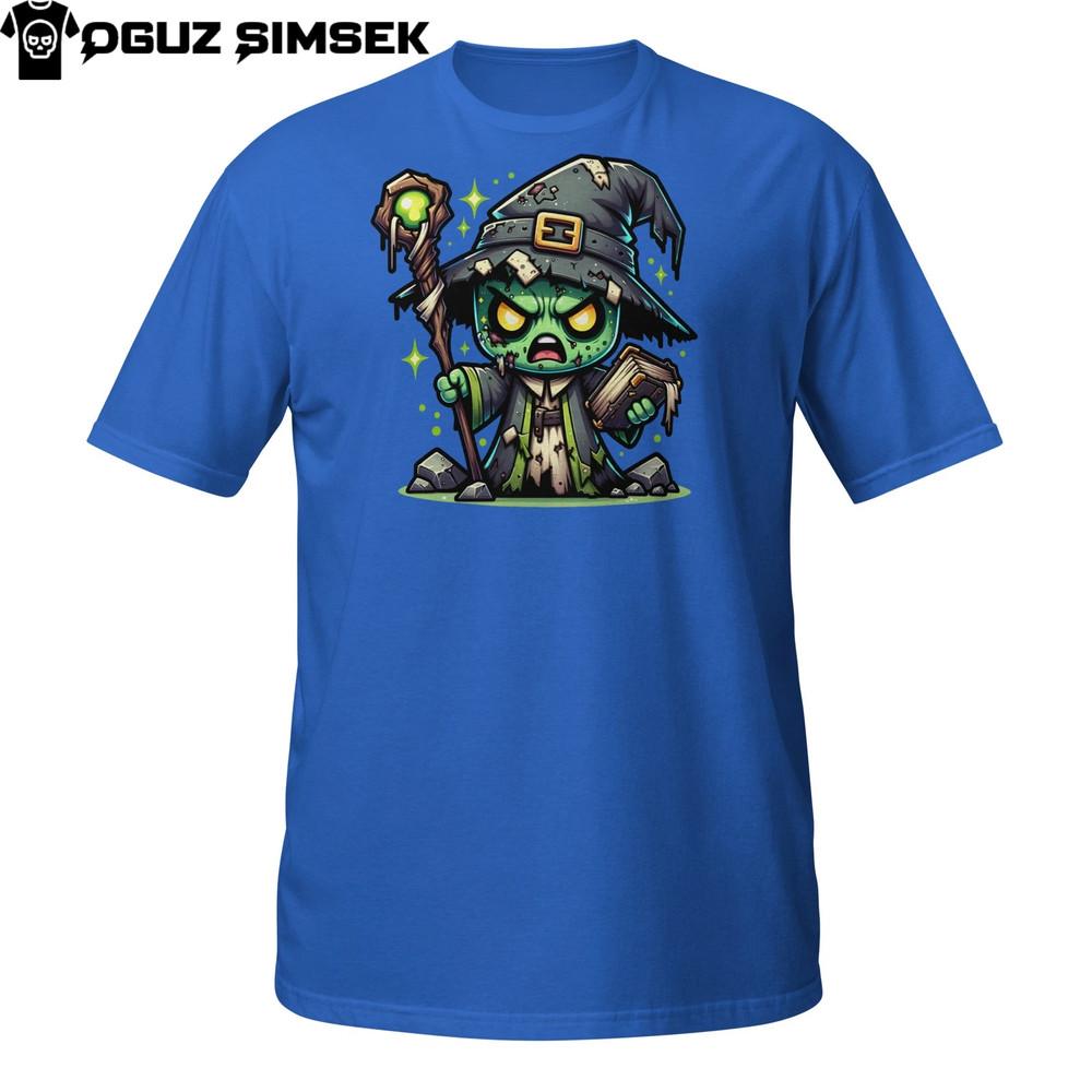 

Zombie Wizard Shirt – Undead Sorcerer with Glowing Staff Halloween Tee 2XL