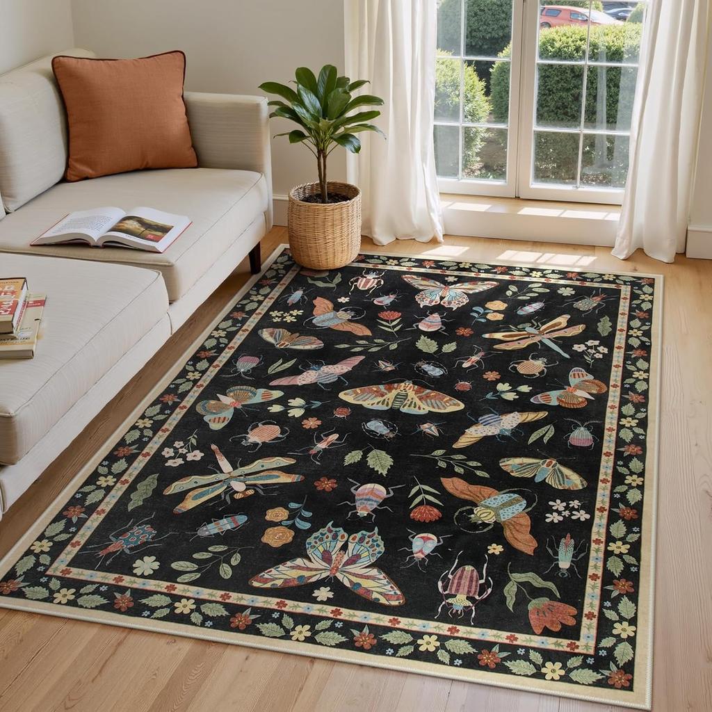 Rug for Living Room Carpet Large Size Bedroom Bedside Floor Mat Green Insect Carpets Tropical Rainforest Home Decoration Rugs
