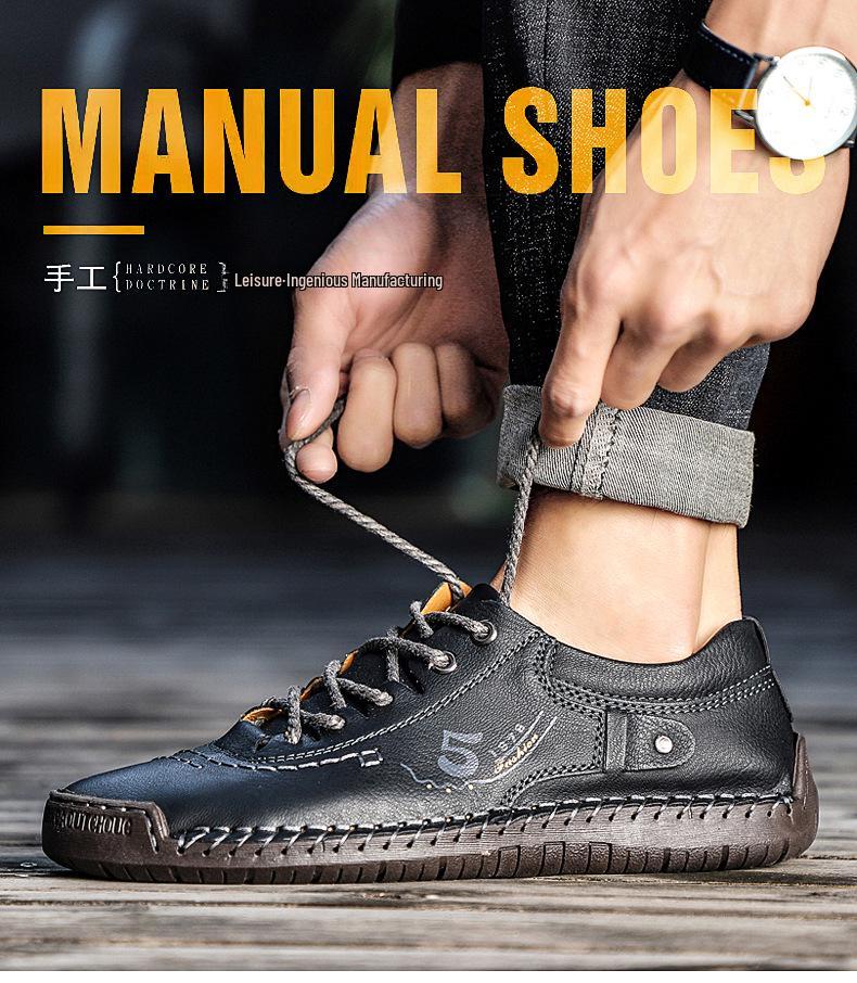 2022 Herren Große Weichsohle Handgefertigte Lederschuhe