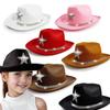 Kid'S Western Hat Festive Rhinestone Pentagram Cowboy Hat Children'S Cowboy Hat For Dress-Up Party Festival Western Themed