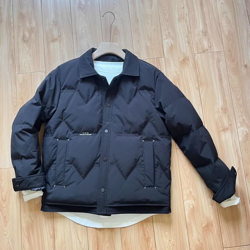 Mens Down Jacket Collared Loose Fit Warm Thick Casual Winter Coat Youth