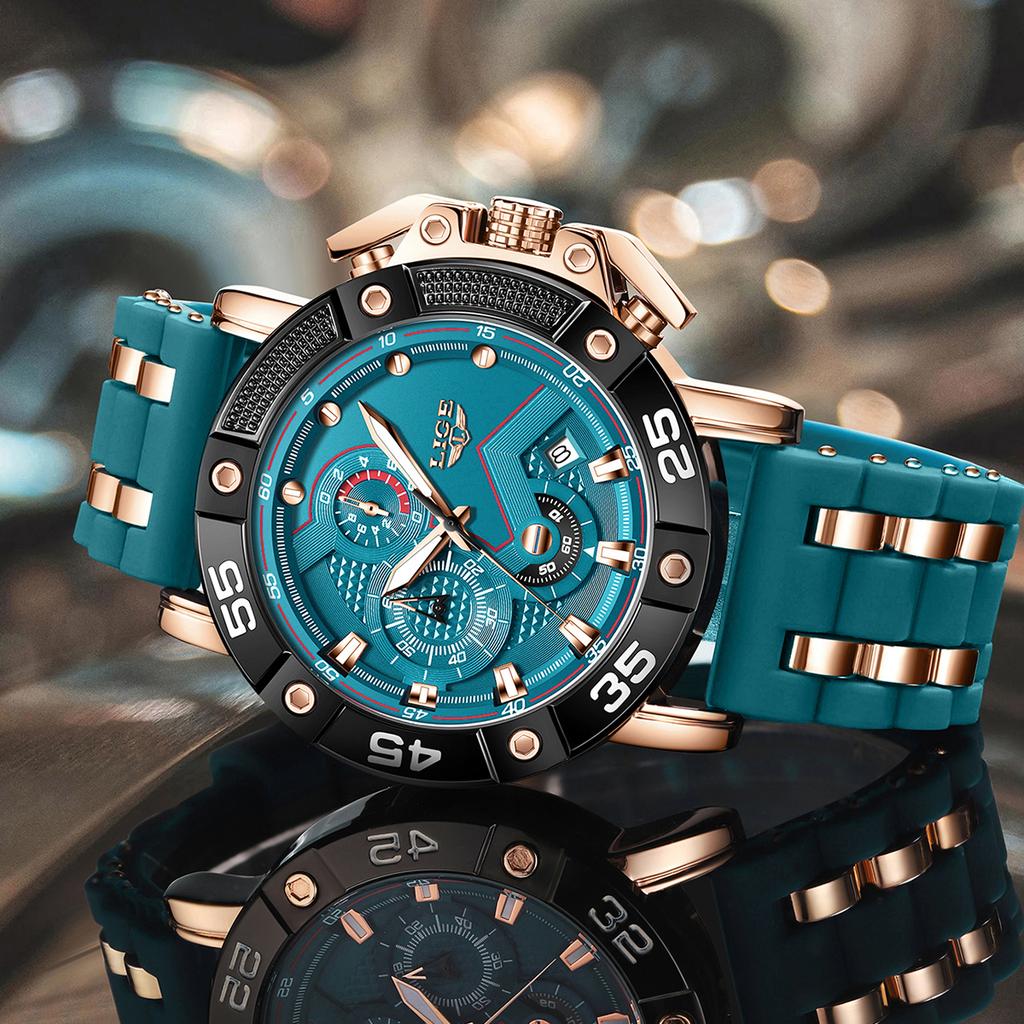 New Original Brand Luxury Quartz Watches For Men Fashion Military Silicone Big Dial Watch Men Sports Waterproof Chronograph