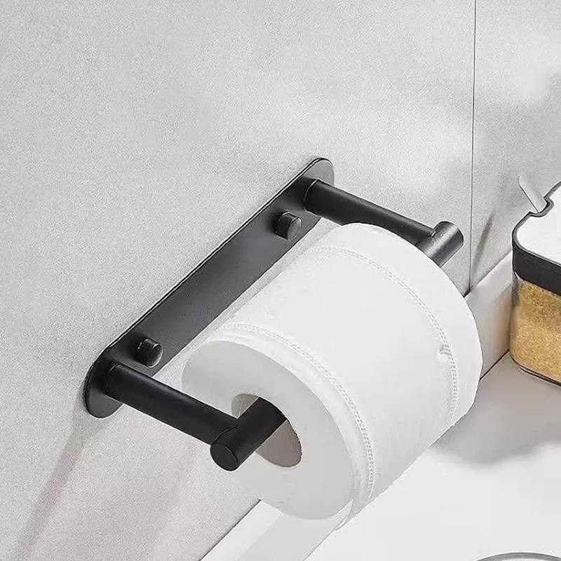 Paper Towel Holder Stainless Steel Tissue Roll Hanger Bathroom Wall Mounted Towel Self Adhesive Toilet Storage Rack