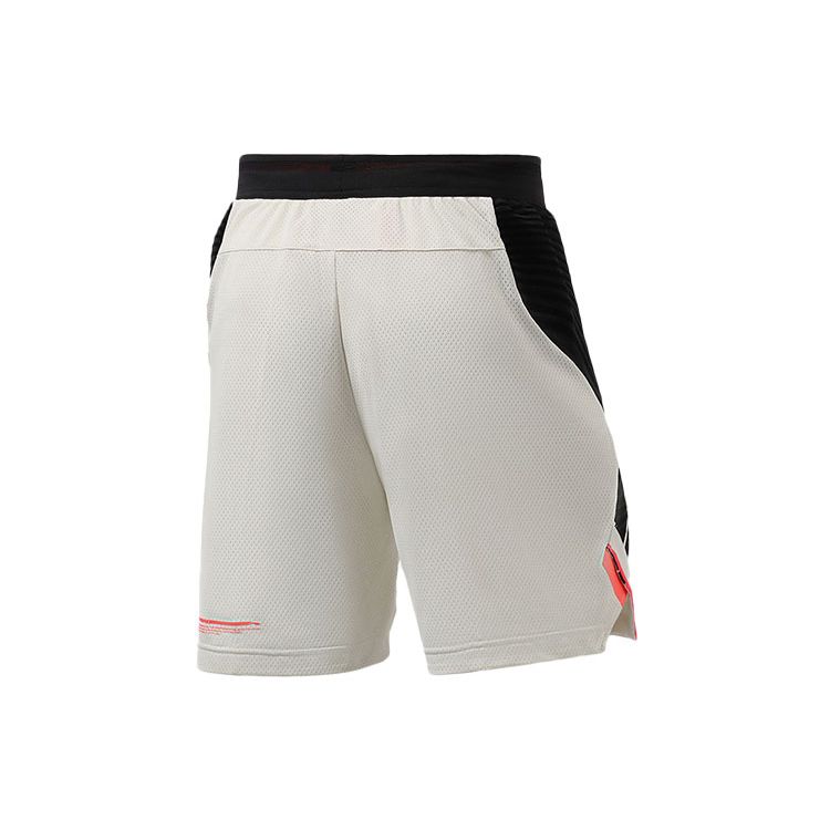 Li Ning Sports Basketball Series Breathable Casual Basketball Shorts Men shorts White AAPR241-2