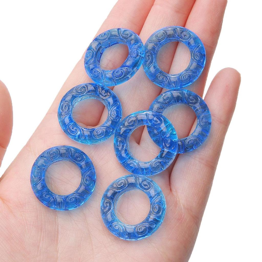 25mm 5 Stück/Beutel Glas Laufring DIY Armband Halskette Ohrringe Handwerk Schmuckzubehör