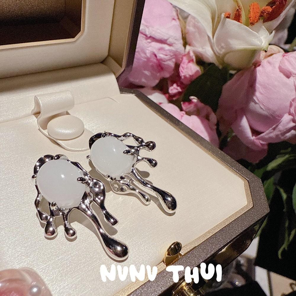 Jewelry, Handmade Wheat Ear Water Drop Gem Earrings, Banquet Haute Couture Glazed Flower Ball Snowflake Zircon Brooch Set