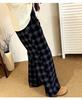Women's Plus Size High Waist Vintage Plaid Wide Leg Pants - Winter 2025 Collection