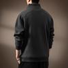 Men's Retro Heavyweight Half-Zip Stand Collar Plus Size Velvet Hoodie