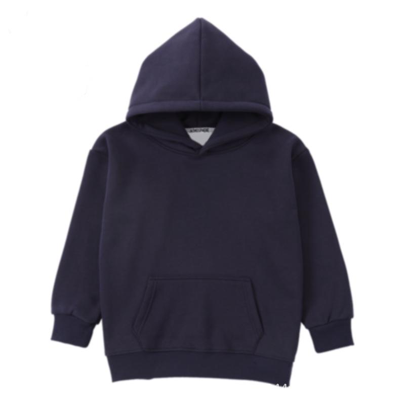 Kids' Hooded Sweatshirt - Unisex, Pure Cotton, 320g, Fleece Lining, Solid Color, Loose Fit for Boys & Girls.