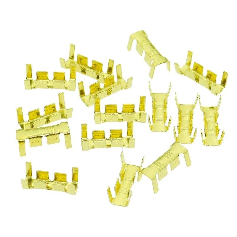 100pcs 453u Type 0.3-1.5mm2 Terminal Connector Dual Interface Terminal Electronic High Precision Yellow Copper