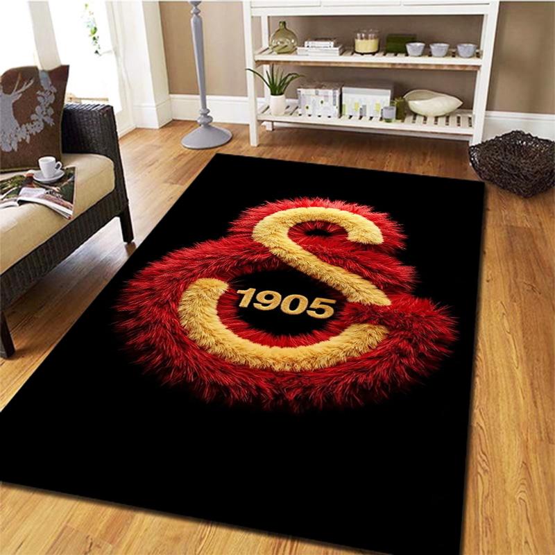 Tappeto Galatasaray S per Soggiorno Camera da Letto Casa Decorazione Divano, Tappetino Antiscivolo per Giochi Bambini