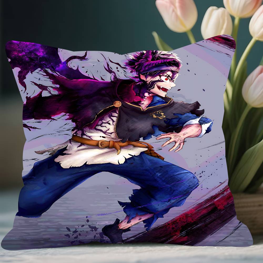 Аниме B-Black Clover Наволочка Съемная Моющаяся Наволочка для Подушки – Всесезонный Мягкий Лен 12x12Inch