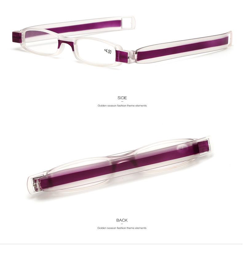 Unisex Foldable 360° Rotating Reading Glasses for Presbyopia - Portable Optical Resin Lenses