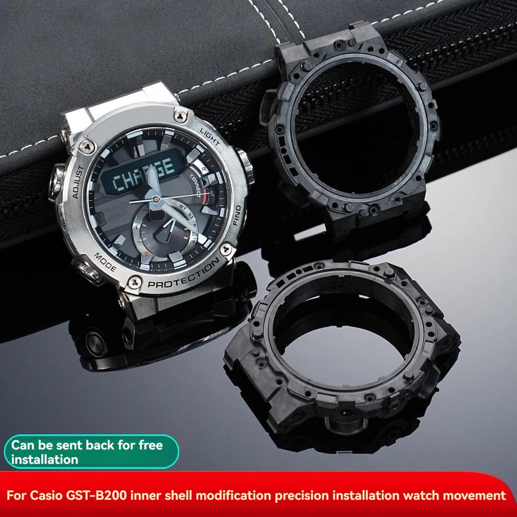 For Casio G-SHOCK GST-B200 GST B200 Watch Inner Case Modification and Upgrading Accessories Replacing Case Shell Bezel Black